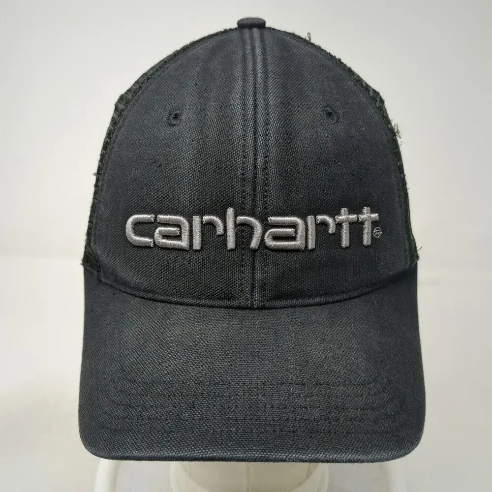 Carhartt Trucker Hat Black One Size Snapback Mesh Back Embroidered Logo Work